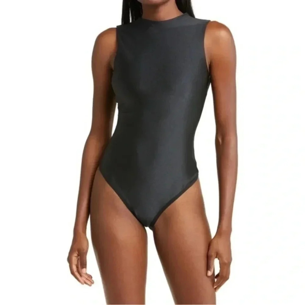 NEW SKIMS Disco Mock Neck Sleeveless Thong Bodysuit B1248 - Picture 2 of 7